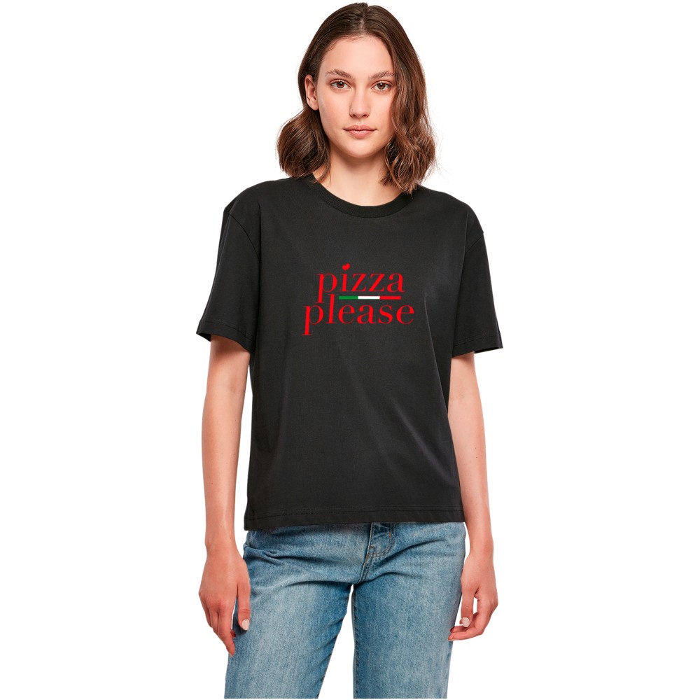 Miss Tee - Pizza Please Damen TShirt - Schwarz